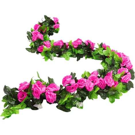 Guirlande de roses artificielles (230 cm), lot de 4 guirlandes de fleurs artificielles pour mariage, maison, fête, jardin, artisanat et décoration.-AquaForge (1/5)