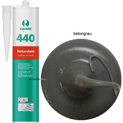 Ramsauer 440 Naturstein Silikon Fugen Dichtstoff 310ml Kartusche betongrau