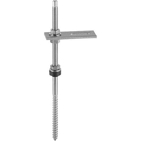 Goujon fileté M 12 inox pour rail de montage panneau Lg 351 mm