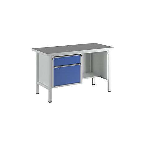 Banco de trabajo  bastidor modular  2 cajones  ½ repisa 