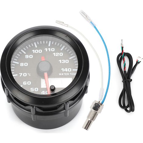 Jauge analogique de température d'eau 52mm 2-en-1 pour auto, avec capteur, LED 7 couleurs, universel (1/5)