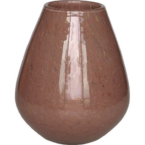 Vase en Verre Épais Fait Main Marron avec Bulles d'Air pour Décoration d'Intérieur - PANGIVO (1/4)