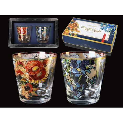 Set di 2 bicchieri da whisky con girasoli e iris di Van Gogh, set regalo (1/5)