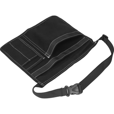Sacoche de ceinture unilatérale, tissu Oxford résistant, organisateur d'outils ajustable pour jardin, noir (1/5)