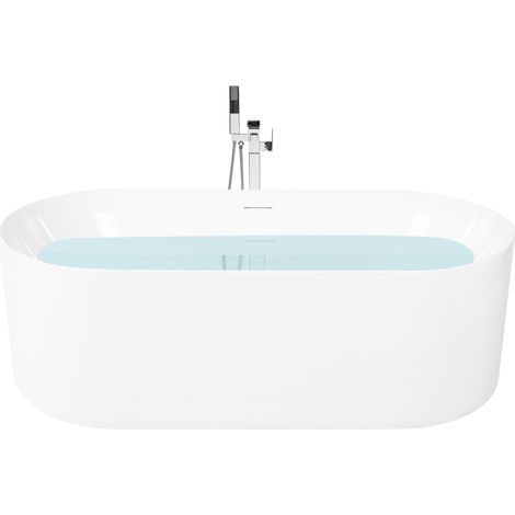 Freestanding Bathtub White Acrylic 1690 x 810 mm Modern Oval Overflow System IPIAS (1/5)