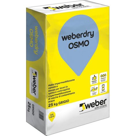 Weberdry osmo malta impermeabilizzante grigio sacco kg 25