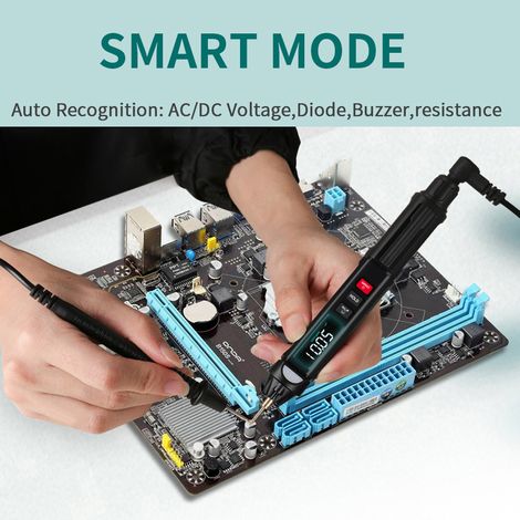 Multimètre Numérique Stylo Testeur Tension ET8908 avec Affichage Couleur, Flashlight et Mesure Automatique RMS (1/4)