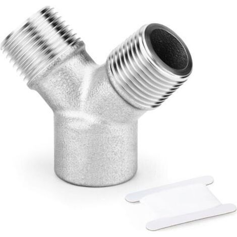 1 Stück 3/8 Zoll BSP Y-Anschluss, 3-Wege-Gewindeverteiler aus Edelstahl 304, männlich-weiblicher Anschluss für Luftkompressor, Wasser, Brenngas (1/5)