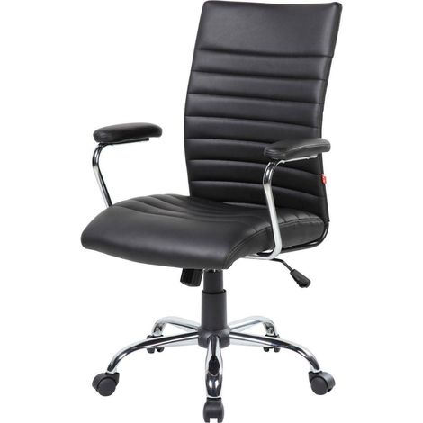 Dmora - Silla de oficina Doliveri, Silla ejecutiva con reposabrazos, Silla de oficina ergonómica, 57x59h100/109 cm, Negro (1/3)