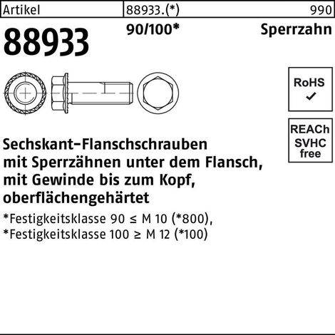 Sechskant-Flanschschraube VG M16x30 Stahl blank m. Sperrverzahnung 50 Stk (1/2)