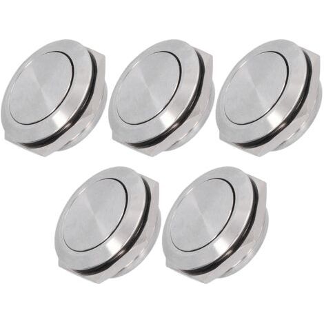 QORVA-Jeffergarden Interrupteur à bouton plat en acier inoxydable, 5 pièces, borne à vis étanche, accessoires d'alimentation 0-220V25mm