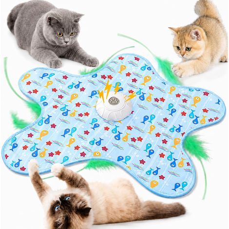 Jouet Chat Interactif, Jouet pour Chats Rechargeable USB, Jeux Chats Silencieux, Jouet Automatique Électronique d'Intérieur avec Plume, Jeu de Cache Cache et Chasse pour Chaton Chat Adulte (1/5)