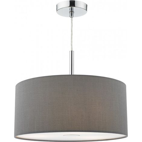 DAR RONDA - Suspension cylindrique à 3 lumières, 40 cm, gris ardoise avec diffuseur (1/3)