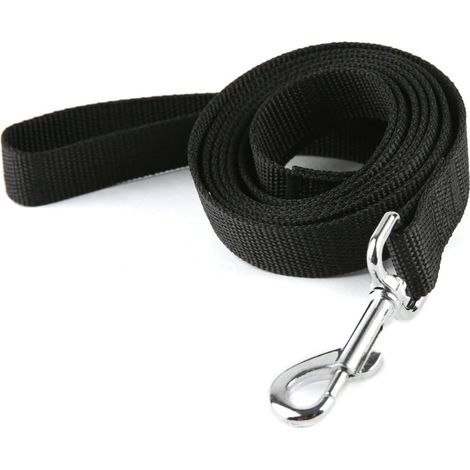 Guinzaglio da addestramento per cani in nylon, lungo 180 cm, largo 2,5 cm, adatto a cani di piccola e media taglia (nero)
