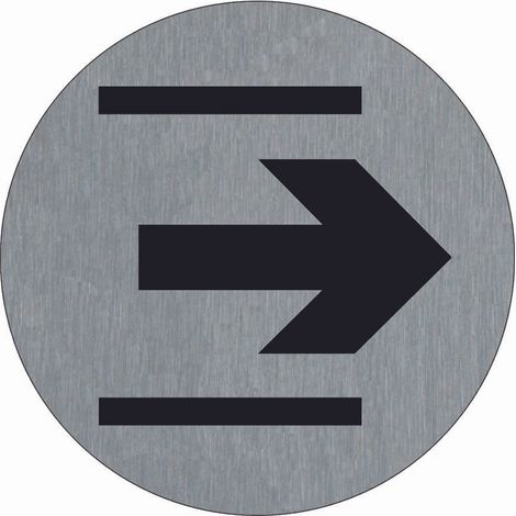 Plaque de porte Sortie (symbole) - Aluminium brosse Ø75mm - 4383156
