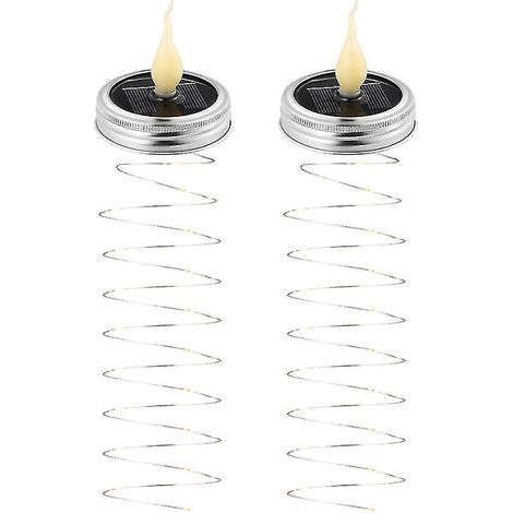 2 Lichterketten aus Einmachglasdeckeln