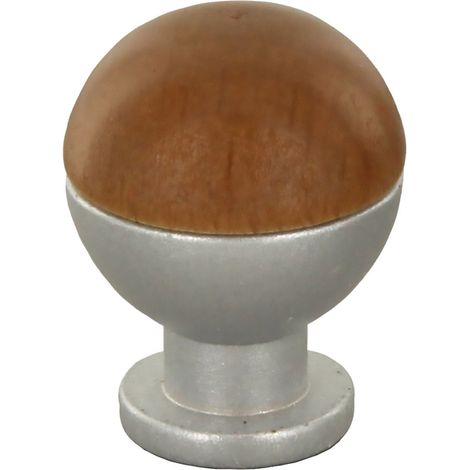 Pomolo in Legno Ottone Sferico Art 18 Noce Chiaro 25 Pezzi 735 mm
