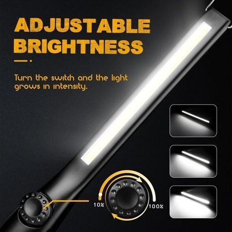LED-Arbeitsleuchte für Mechaniker, wiederaufladbare Arbeitsleuchte, dimmbare COB-Werkstattleuchte, LED-Taschenlampe für Auto, Garage, Camping (2 Stück) (1/4)