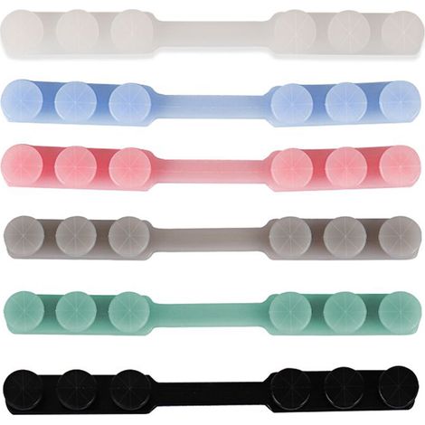Juego de 6 ganchos de silicona para mascarillas, antideslizantes, ajustables en 3 niveles, para aliviar la presión, para niños y adultos. (1/5)