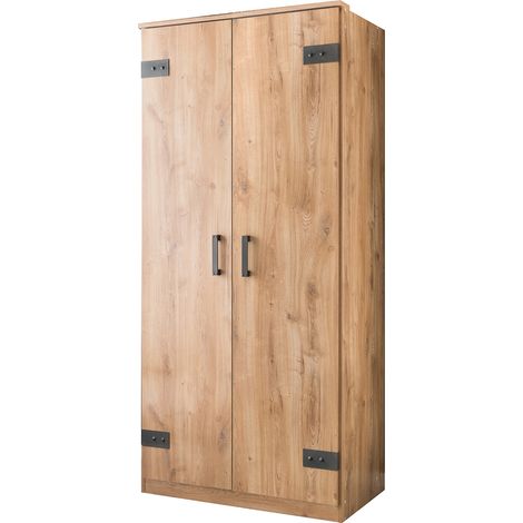 Kleiderschrank wimex 2 Türen Eiche 90x199 cm Industrie Stil (1/3)