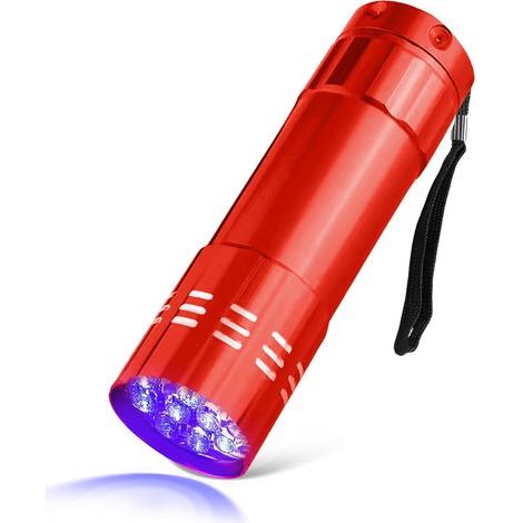 Lampe torche UV LED, alimentée par piles, lumière noire ultraviolette pour détecteur de taches d'urine d'animaux domestiques, argent, fluorescente, détection des taches d'hôtel et de salle de (1/4)