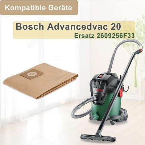 Lot de 12 sacs filtrants en papier compatibles avec Bosch Advancedvac 20 Sacs d'aspirateur de rechange 2609256F33 (1/3)