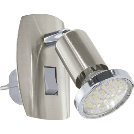 Applique Presa Moderna Mini 4 Acciaio Grigio 1 Luce Gu10 2,8 Ip20