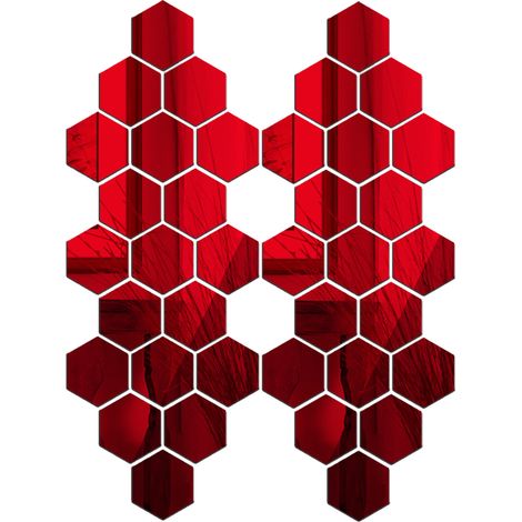 Sticker Miroir Acrylique - Forme Hexagonale 7 cm - Pour Décoration Murale Salon Chambre - 36 Pièces (1/5)