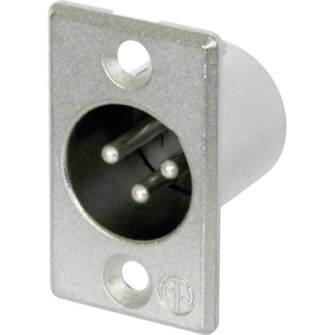XLR embase mâle, contacts droits Neutrik NC3MP Nombre de pôles: 3 argent 1 pc(s) D24024