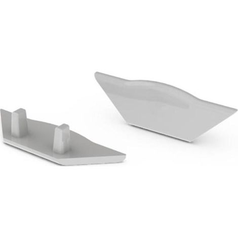 LEDsON Tapa Final (ABS) para EL Perfil LED 'ALU-Corner' - SIN Agujero DE Cable - Gris