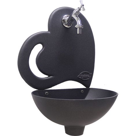 Fontaine murale Afrodite pour jardin extérieur avec robinet en laiton chromé (1/4)