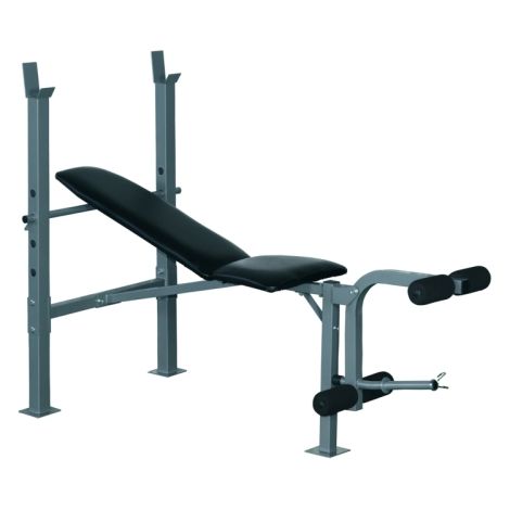 4-Levels Adjustable Weight Bench Fitness Equipment with Barbell Rack-Black， for Home Gym Fitness