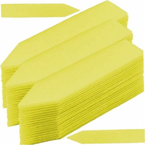 Étiquettes pour plantes (300 pièces) - Marqueurs de jardin - Étiquettes pour nommer les plantes - Pots, graines, herbes aromatiques, fleurs, légumes - Jaune (1/4)