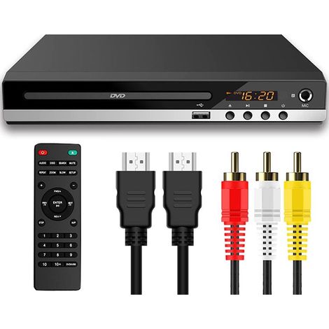 Lecteur DVD - 1080p Upscaling - Compatible Toutes Régions 1 à 6 - Entrées HDMI et RCA - Port USB 2.0 Jusqu'à 32 Go - Lecteur DVD ×1