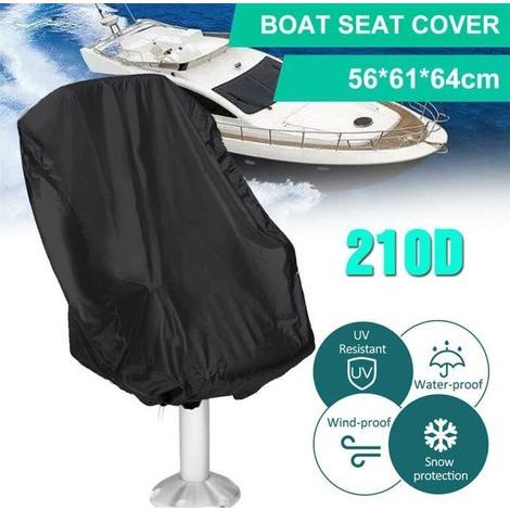 Housse de siège pliante pour bateau - Housses de Chaises - Noir - Protection UV - Étanche - 56x61x64cm (1/4)