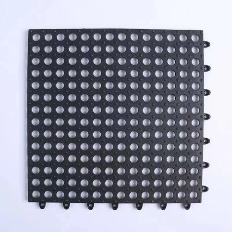 4er-Packung ineinandergreifende Drainagefliesen, 30 x 30 cm, rutschfest, für Schwimmbad und Badewanne, aus weichem PVC, modular, grau (1/4)