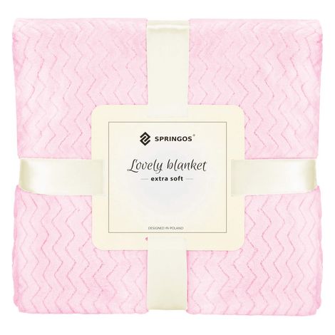 SPRINGOS Kuscheldecke 130 x 180 cm Zickzack-Muster gemütliche Wohndecke Überwurf Tagesdecke für Kinderzimmer Plaid (1/5)