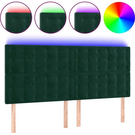 Maison Exclusive - Cabecero con luces LED terciopelo verde oscuro (1/5)