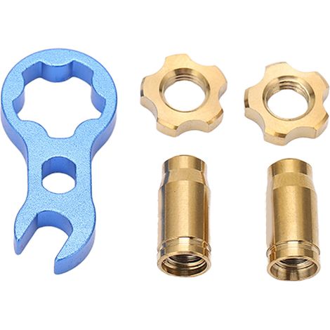 RISK Set mit 7 Presta-Ventilkappen aus Titanlegierung für Fahrräder, hochfest, goldfarben (1/5)