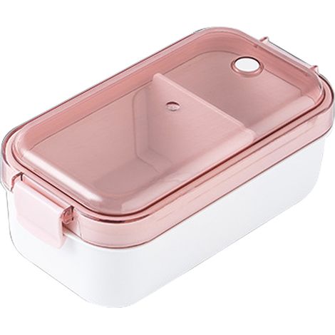 Lebensmittelechter, luftdichter ABS-Lunchbehälter mit Inneneinteilung, kleine rosa Bento-Box für Obst im Kindergarten