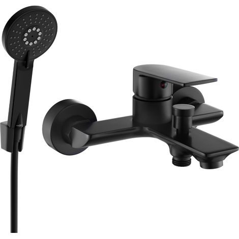 Mexen Alexa R40 Wannenbatterie mit Brausegarnitur, Schwarz - 7123R40-70