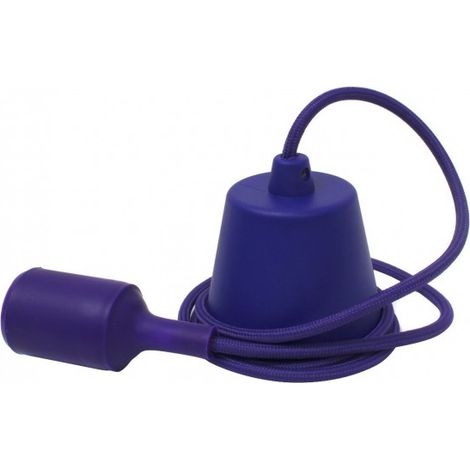 Suspension E27 - Câble électrique tissu - sur mesure - Violet (1/2)