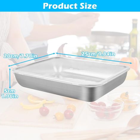 Edelstahl-Lebensmittelbehälter – 3er-Set luftdichte Behälter mit auslaufsicheren Deckeln – Ideal zum Kochen und für Gerichte zum Mitnehmen (1/4)
