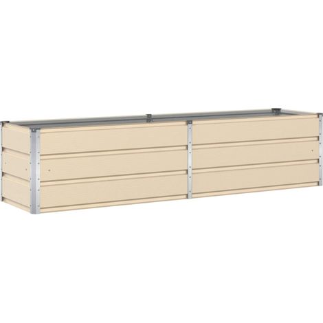 Planter Ivory 195 x 50 x 45 cm Galvanised Steel vidaXL