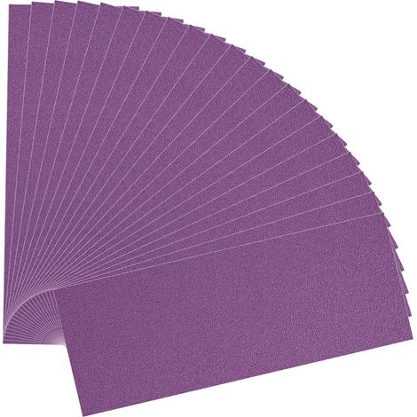 21 Pièces Papier de verre 180 Grain Papier abrasif eau/sec 93x230mm Utilisé pour polir le métal,le bois,les(Violet) (1/5)