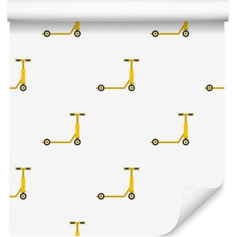 Papel pintado de scooters amarillos para salón y dormitorio, 50x1000 cm (1/5)
