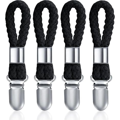 4er-Pack Handtuchclips und Badetuchclips aus Baumwollseil (schwarz),Es ist die ideale Wahl für Sie.