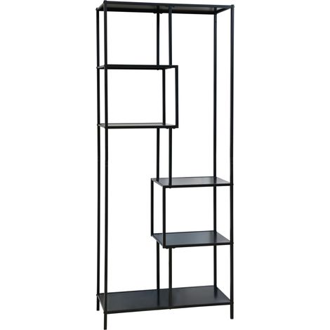 SVITA KELA Metallregal 6 Ebenen Küchenregal Badregal Industrial Style Schwarz (1/4)