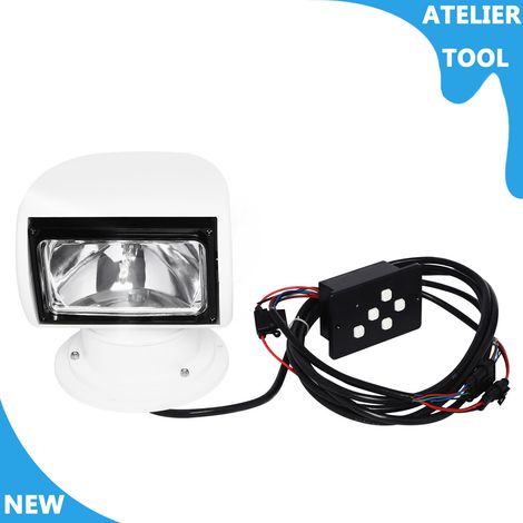 Lampe de recherche de commande à distance DC 12V 2300LM projecteur de bateau 100W projecteurs de commande à distance 4300K (1/5)