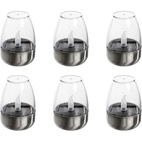 Lot de 6 bougies solaires chauffe-plat étanches pour lanternes d'extérieur, idéales pour la décoration de patio, jardin, camping et cour. Éclairage d'ambiance. (1/5)